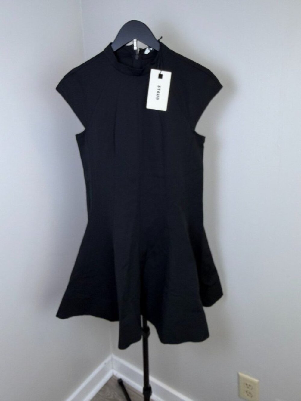 NWT STAUD Ellie Fit & Flare Cap-Sleeve Minidress Size Small - Picture 3 of 11